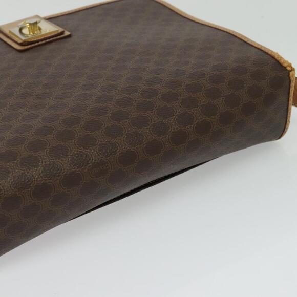 CELINE Macadam Canvas Shoulder Bag Pvc Leather Brown Gold - Picture 6 of 12